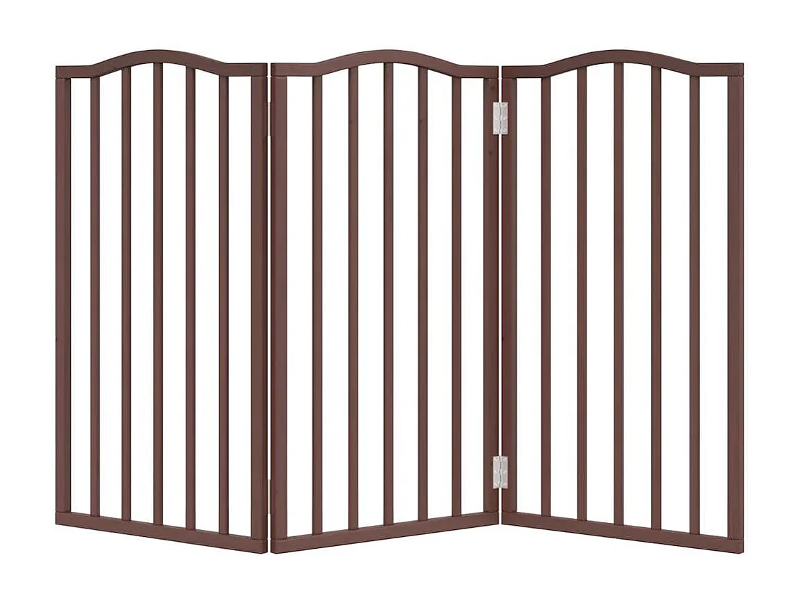 Portão para cães dobrável 3 painéis 150 cm álamo castanho