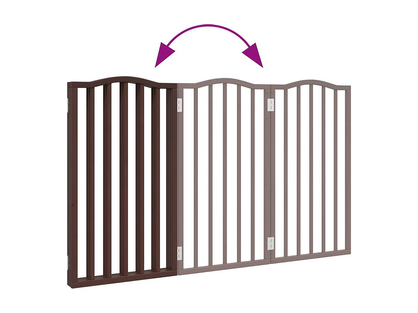 Portão para cães dobrável 3 painéis 150 cm álamo castanho