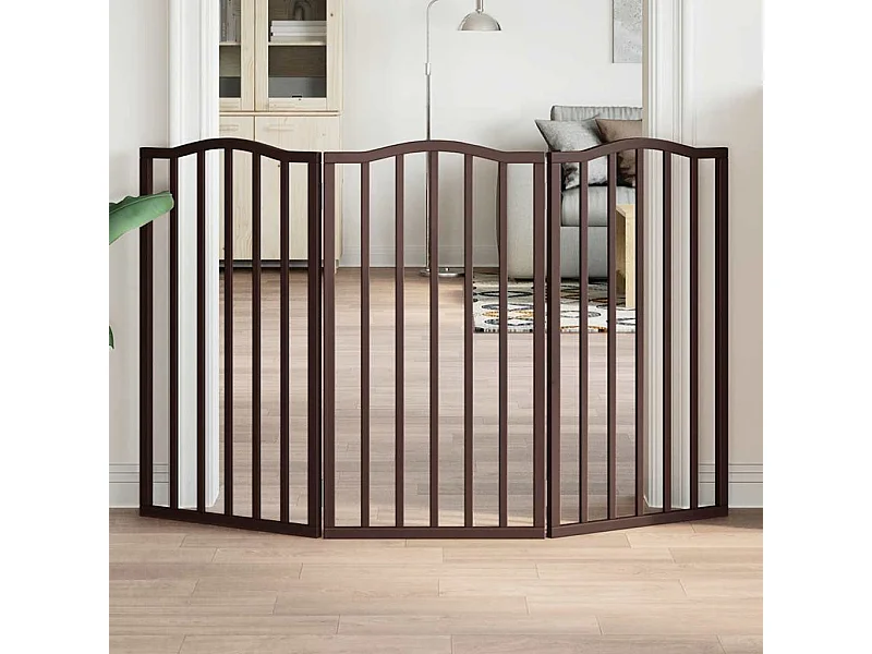 Barrière pour chien pliable 3 panneaux 150 cm bois de peuplier