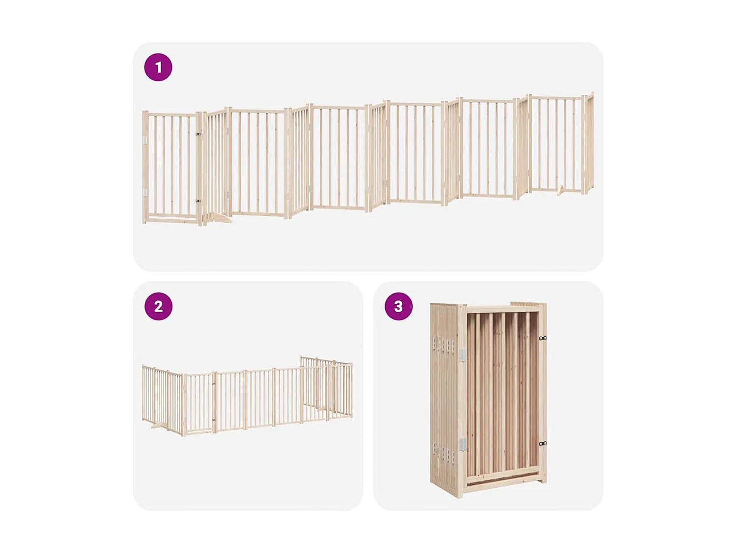 Portão para cães com porta dobrável 12 painéis 600 cm álamo