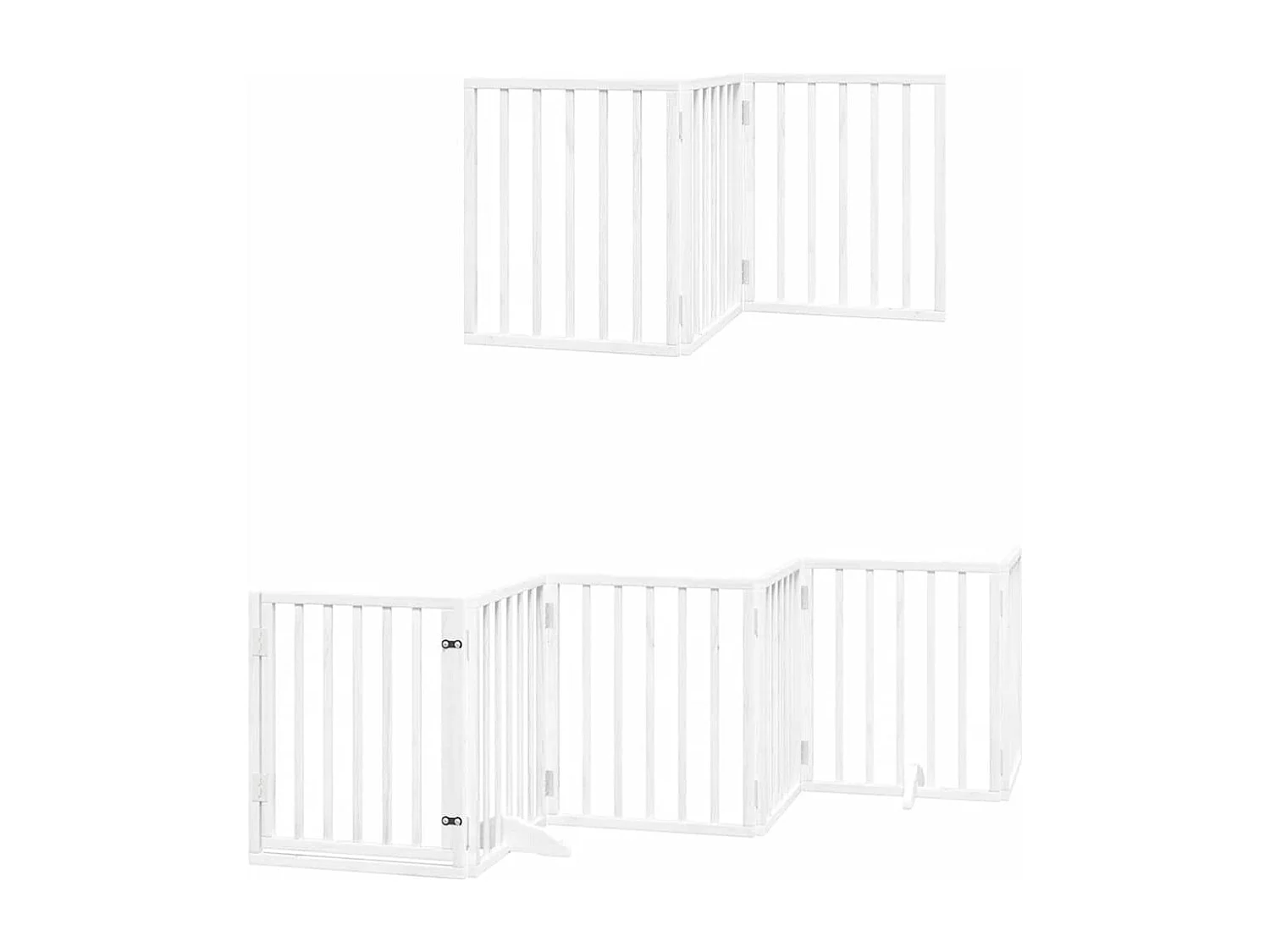 Barrière pour chien porte pliable 9 panneaux blanc bois peuplier