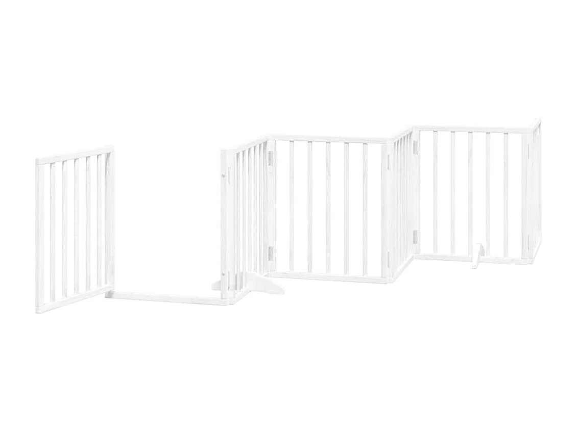 Barrière pour chien porte pliable 9 panneaux blanc bois peuplier