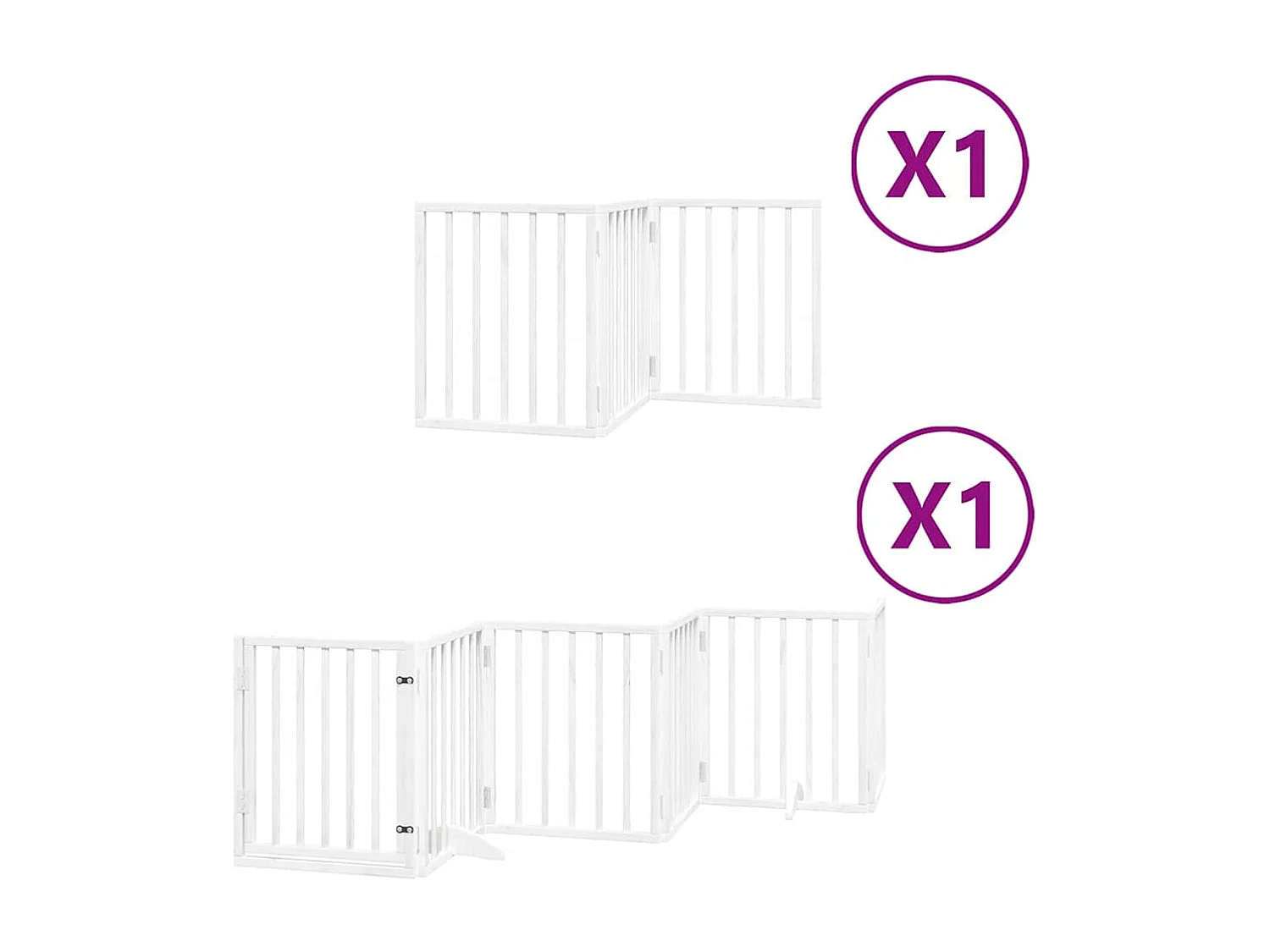 Barrière pour chien porte pliable 9 panneaux blanc bois peuplier