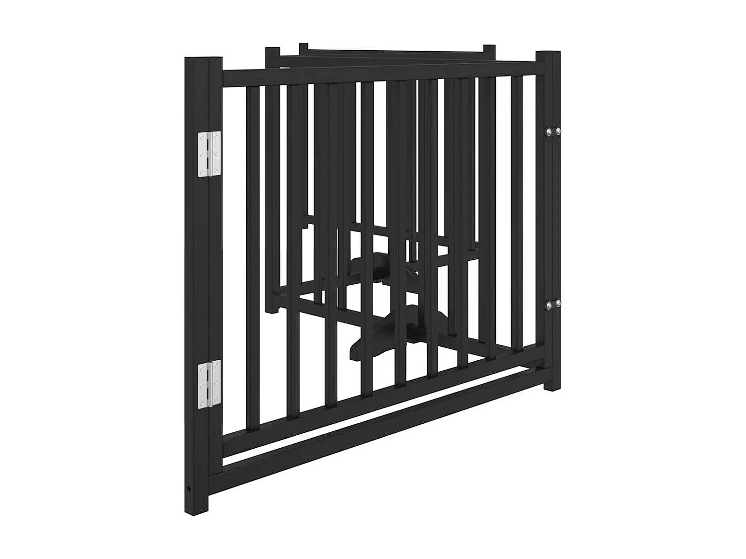 Barrière pour chiens avec porte 4 panneaux bois de sapin massif