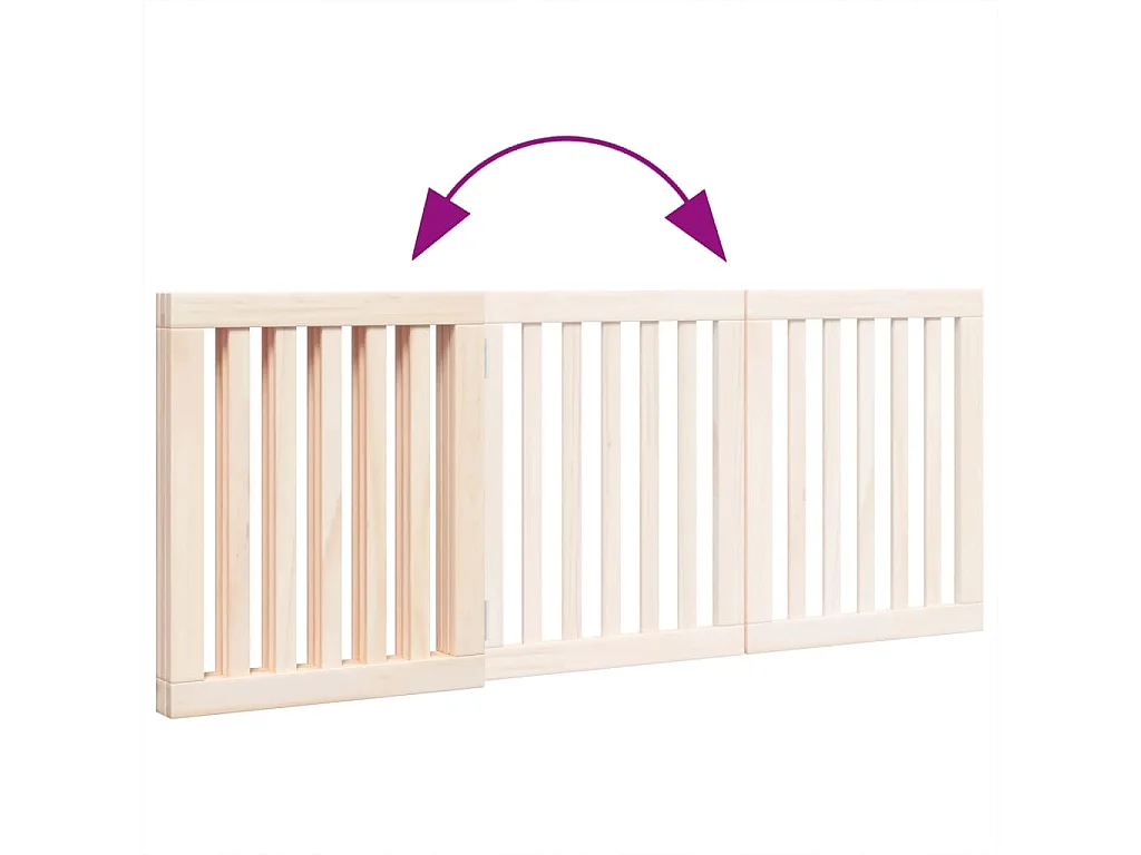 Barrière pour chien pliable à 3 panneaux 150 cm Bois de peuplier