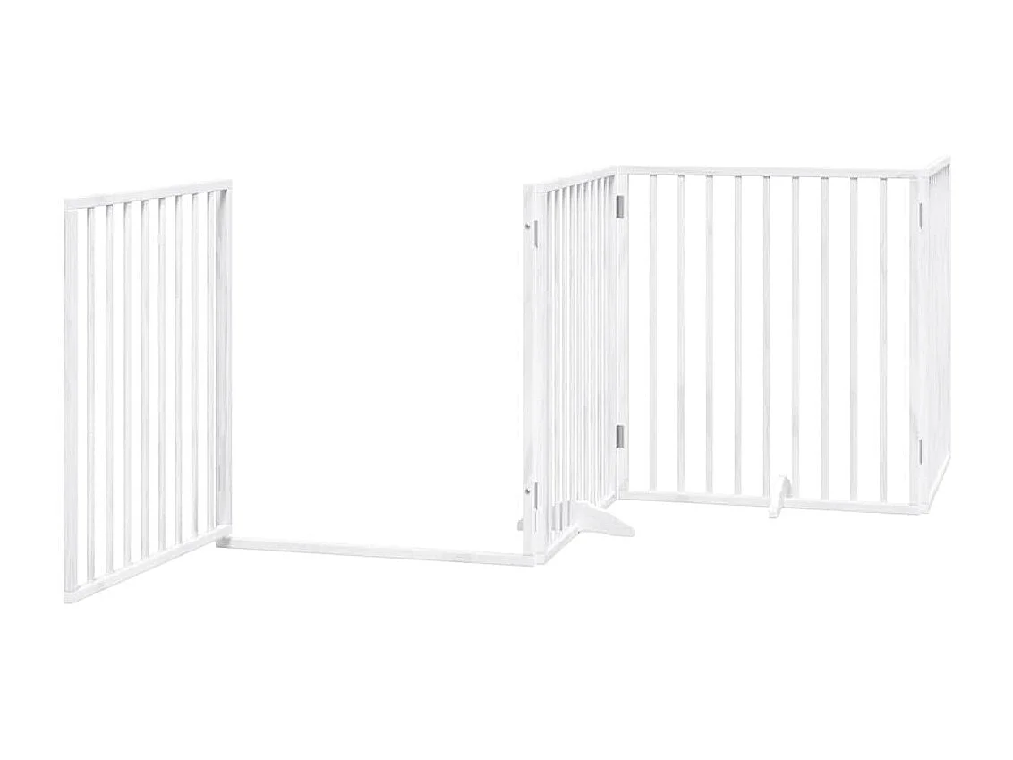 Barrière pour chien porte pliable 8 panneaux blanc bois peuplier