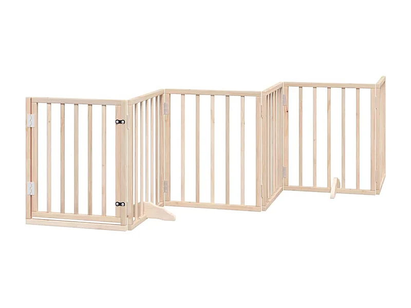 Puerta para perros plegable 15 paneles madera de álamo 750 cm