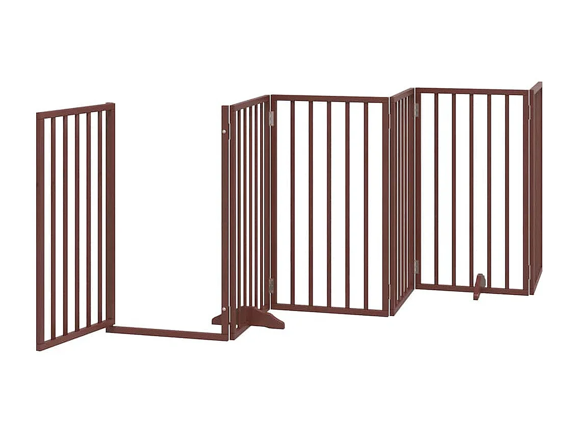 Barrière pour chien porte pliable 15 panneaux bois de peuplier