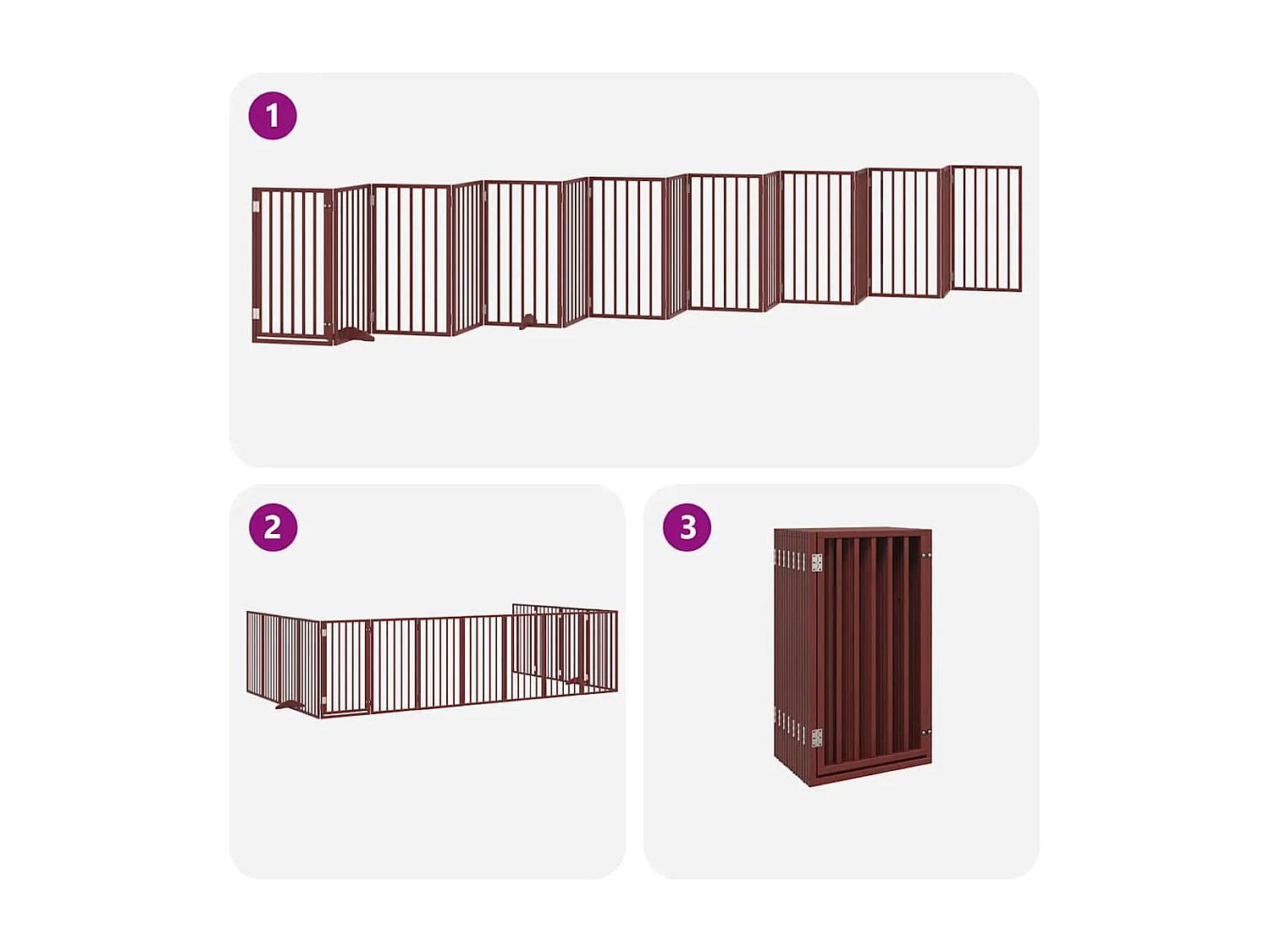 Barrière pour chien porte pliable 15 panneaux bois de peuplier