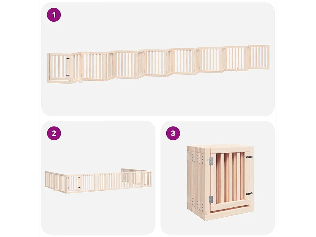 Portão para cães com porta dobrável 15 painéis 750 cm álamo