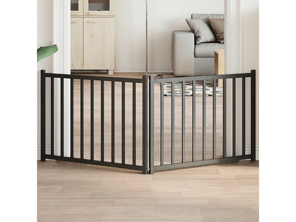 Barrière pour chien pliable 2 panneaux 160 cm bois sapin massif