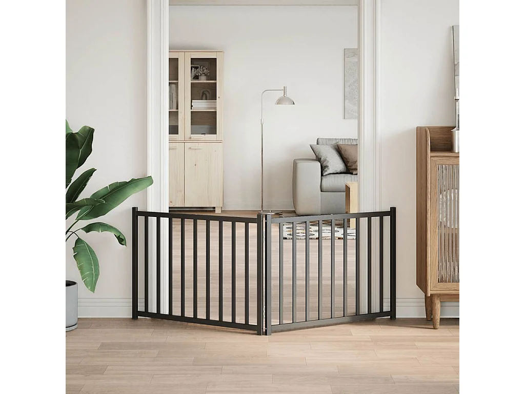 Barrière pour chien pliable 2 panneaux 160 cm bois sapin massif