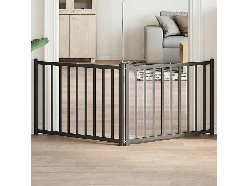 Barrière pour chien pliable 2 panneaux 160 cm bois sapin massif