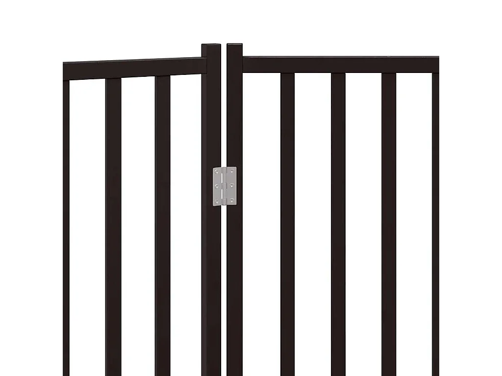 Portão para cães dobrável 2 painéis 160 cm abeto maciço preto