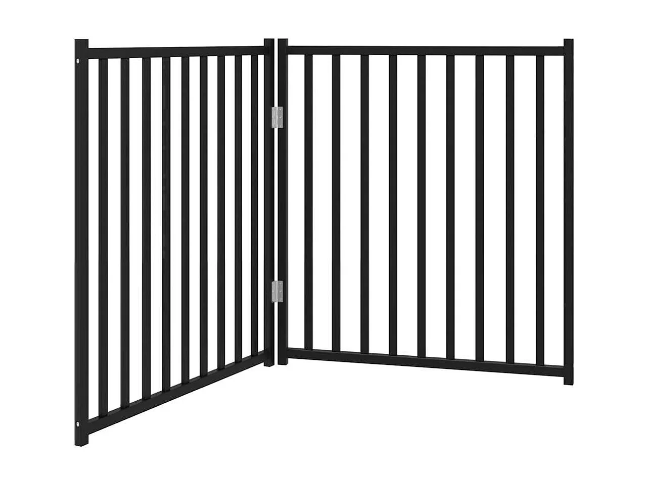 Portão para cães dobrável 2 painéis 160 cm abeto maciço preto