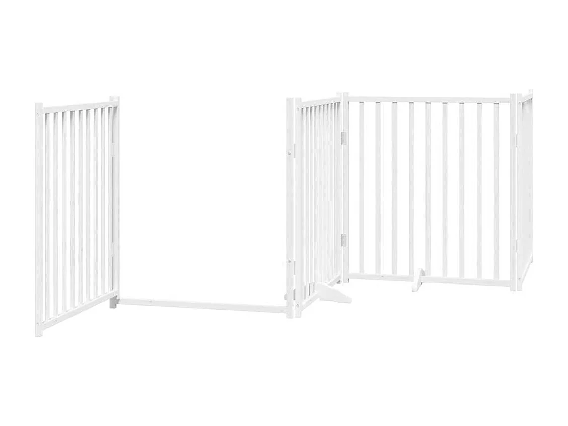 Barrière pour chien porte pliable 8 panneaux blanc bois peuplier