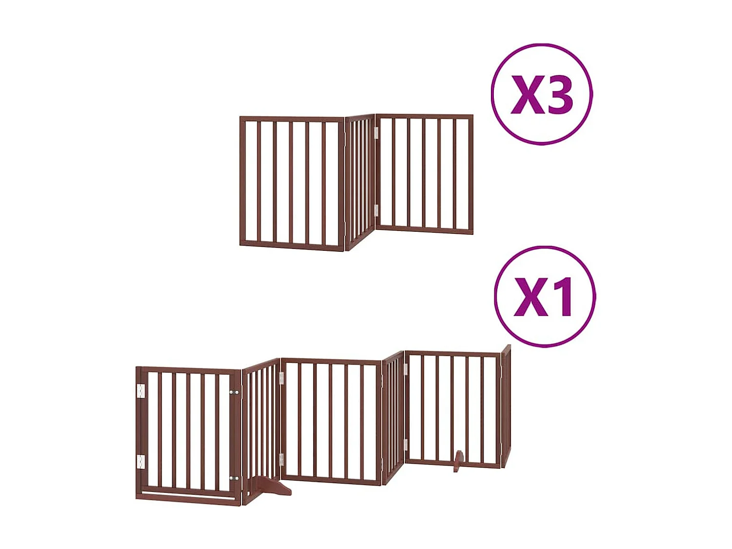 Portão cães com porta dobrável 15 painéis 750 cm álamo castanho