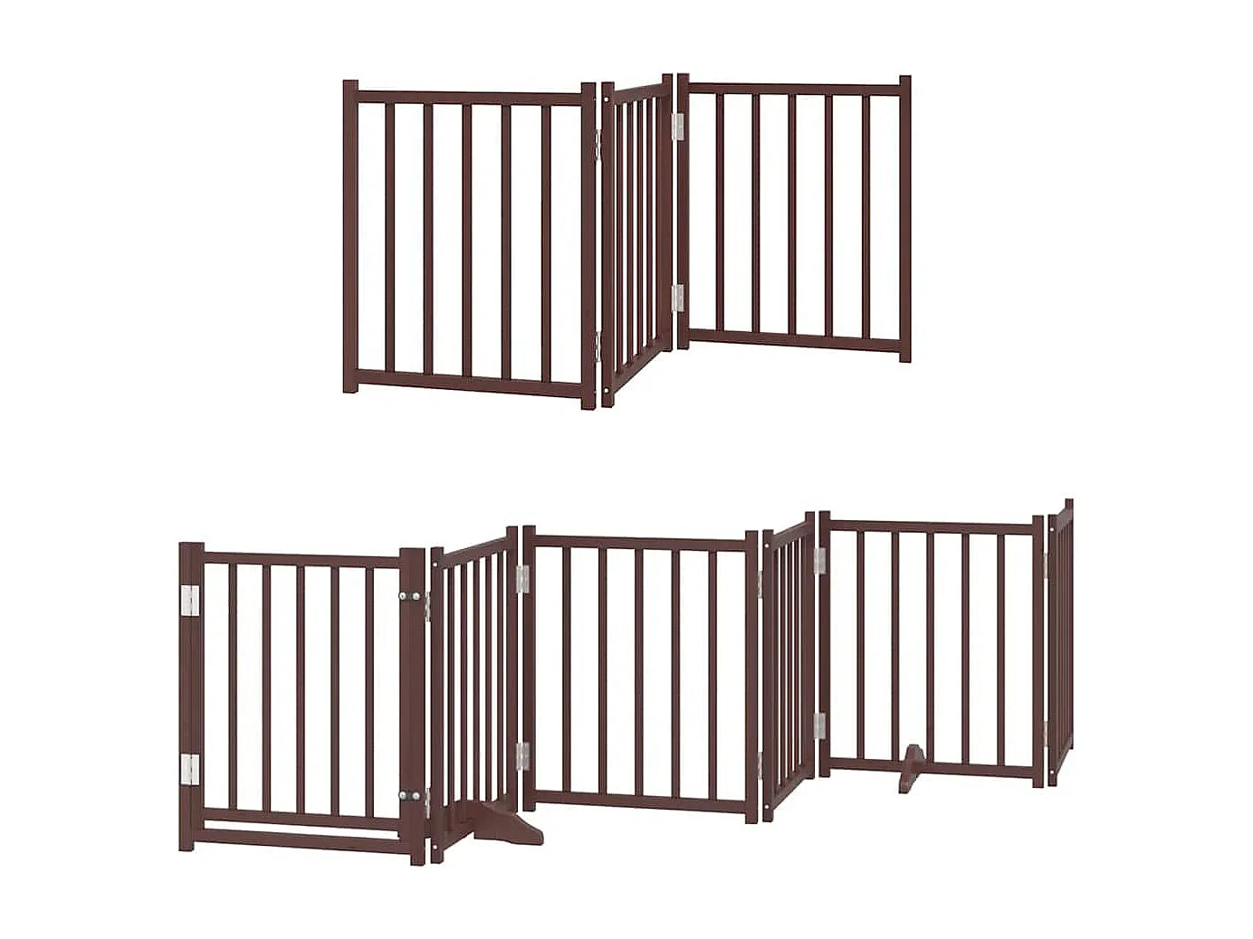 Portão cães com porta dobrável 15 painéis 750 cm álamo castanho