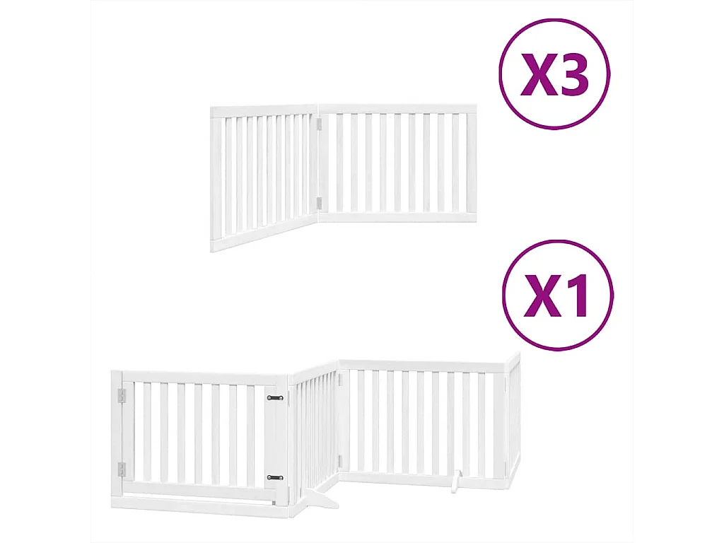 Portão para cães com porta dobrável 10 painéis 800cm álamo branco