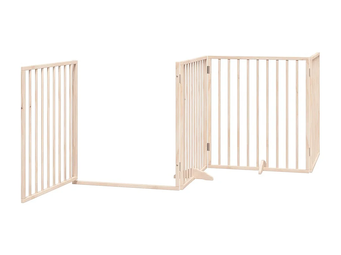 Barrière pour chien porte pliable 10 panneaux bois de peuplier