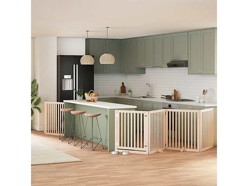 Portão para cães com porta dobrável 6 painéis 480 cm álamo