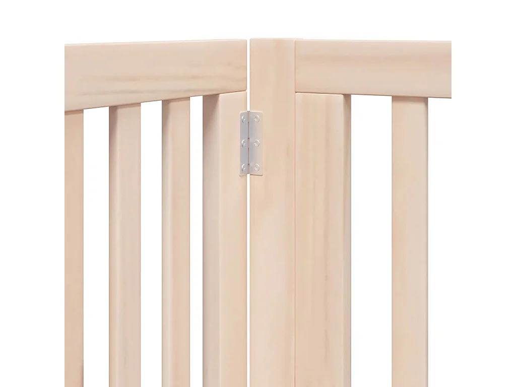 Barrière pour chien avec porte pliable 6 panneaux bois peuplier