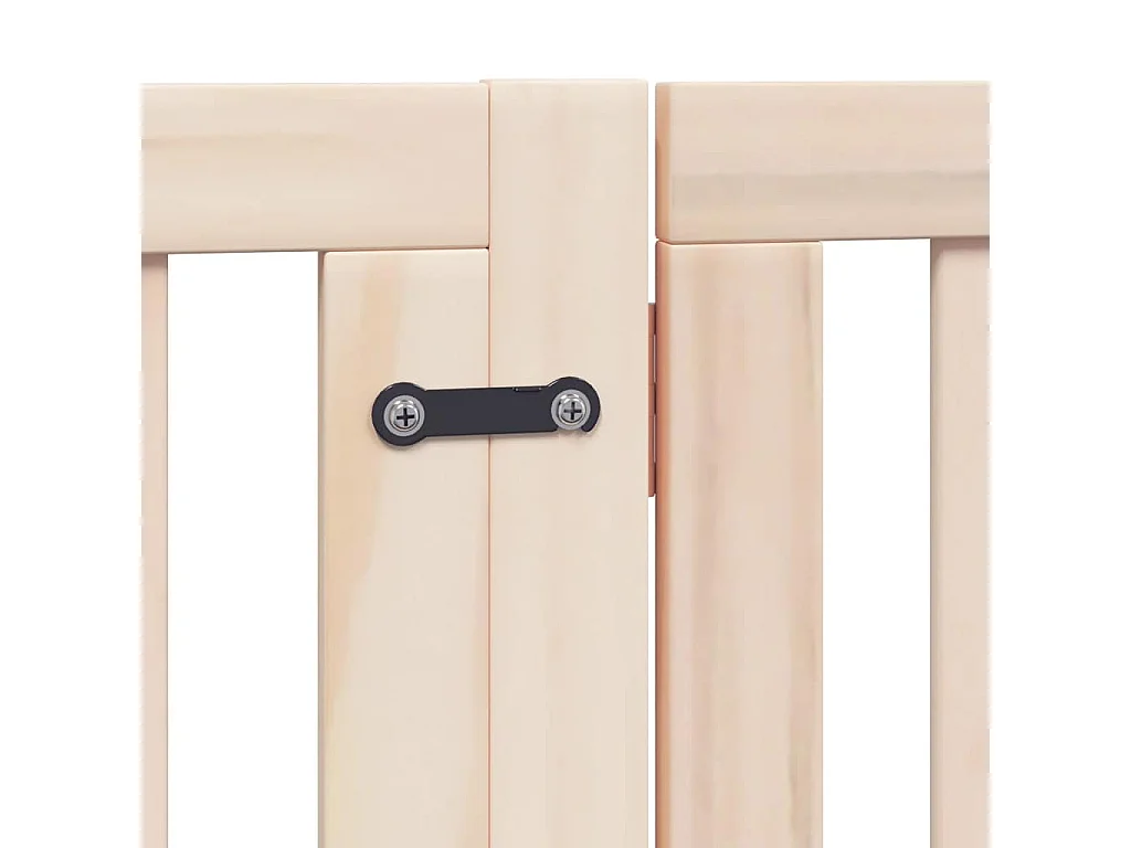 Barrière pour chien avec porte pliable 6 panneaux bois peuplier