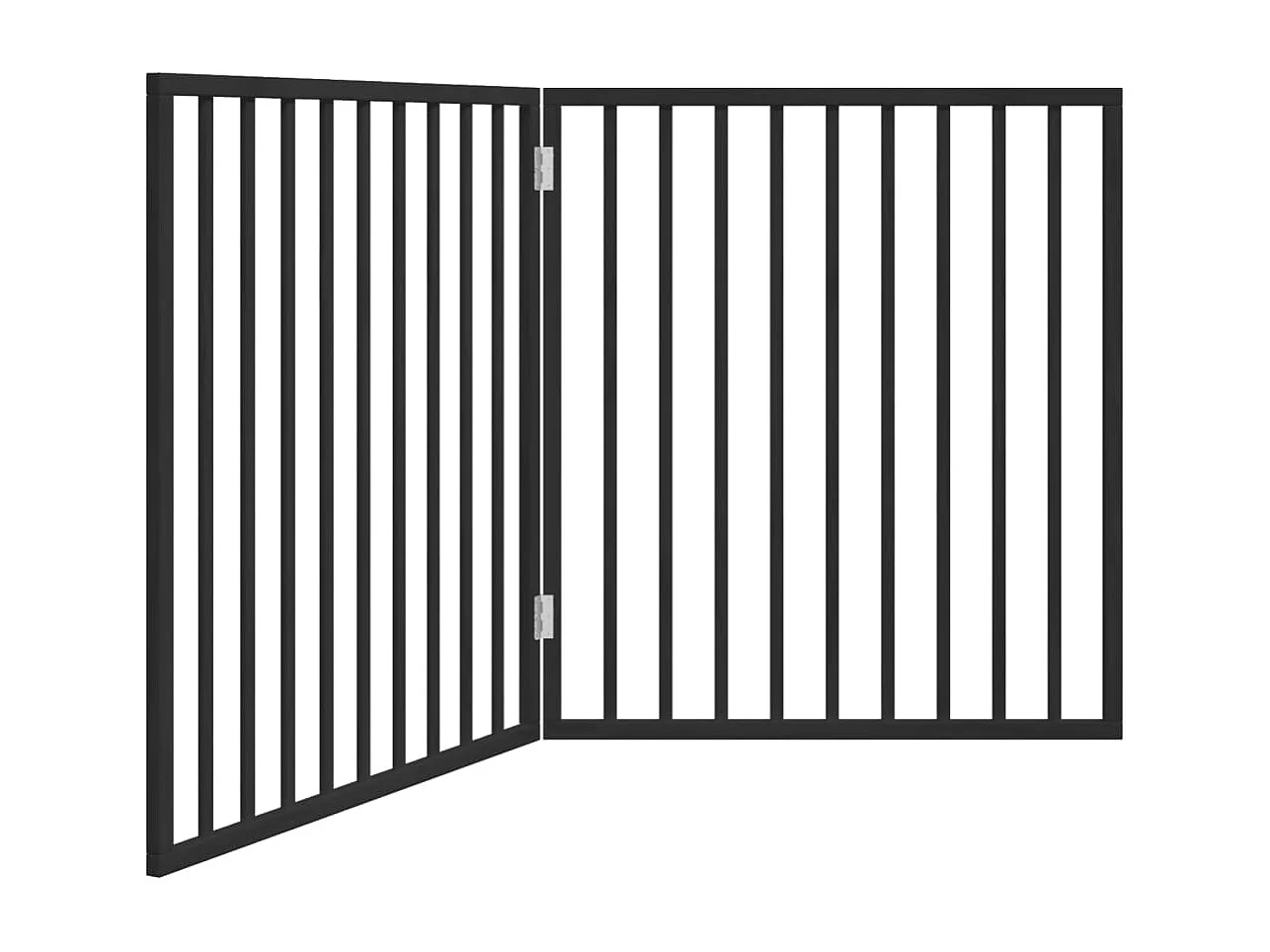 Barrière pour chien pliable à 2 panneaux Noir 160 cm Bois de peuplier