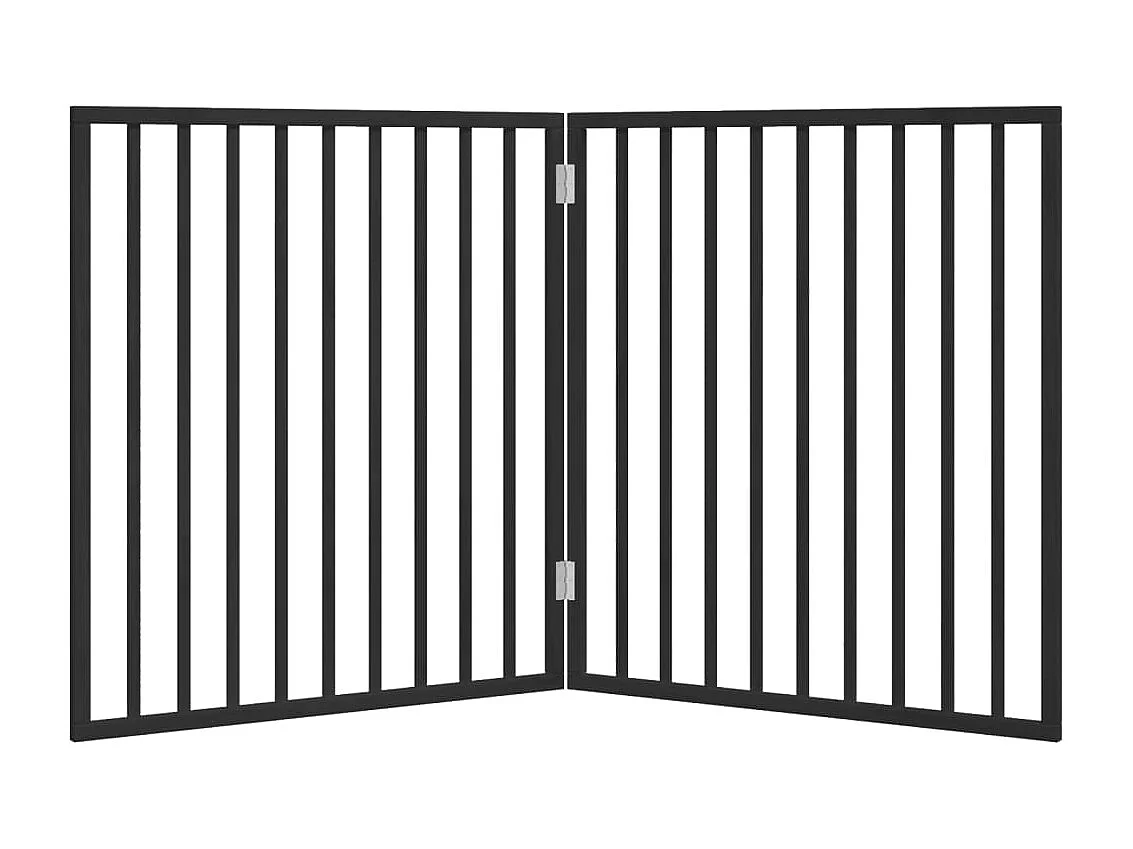 Barrière pour chien pliable à 2 panneaux Noir 160 cm Bois de peuplier