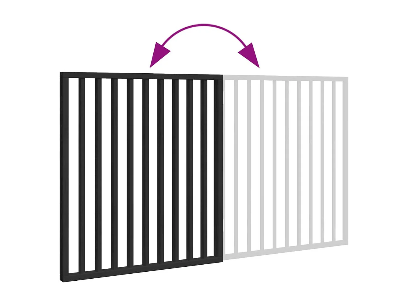 Barrière pour chien pliable à 2 panneaux Noir 160 cm Bois de peuplier