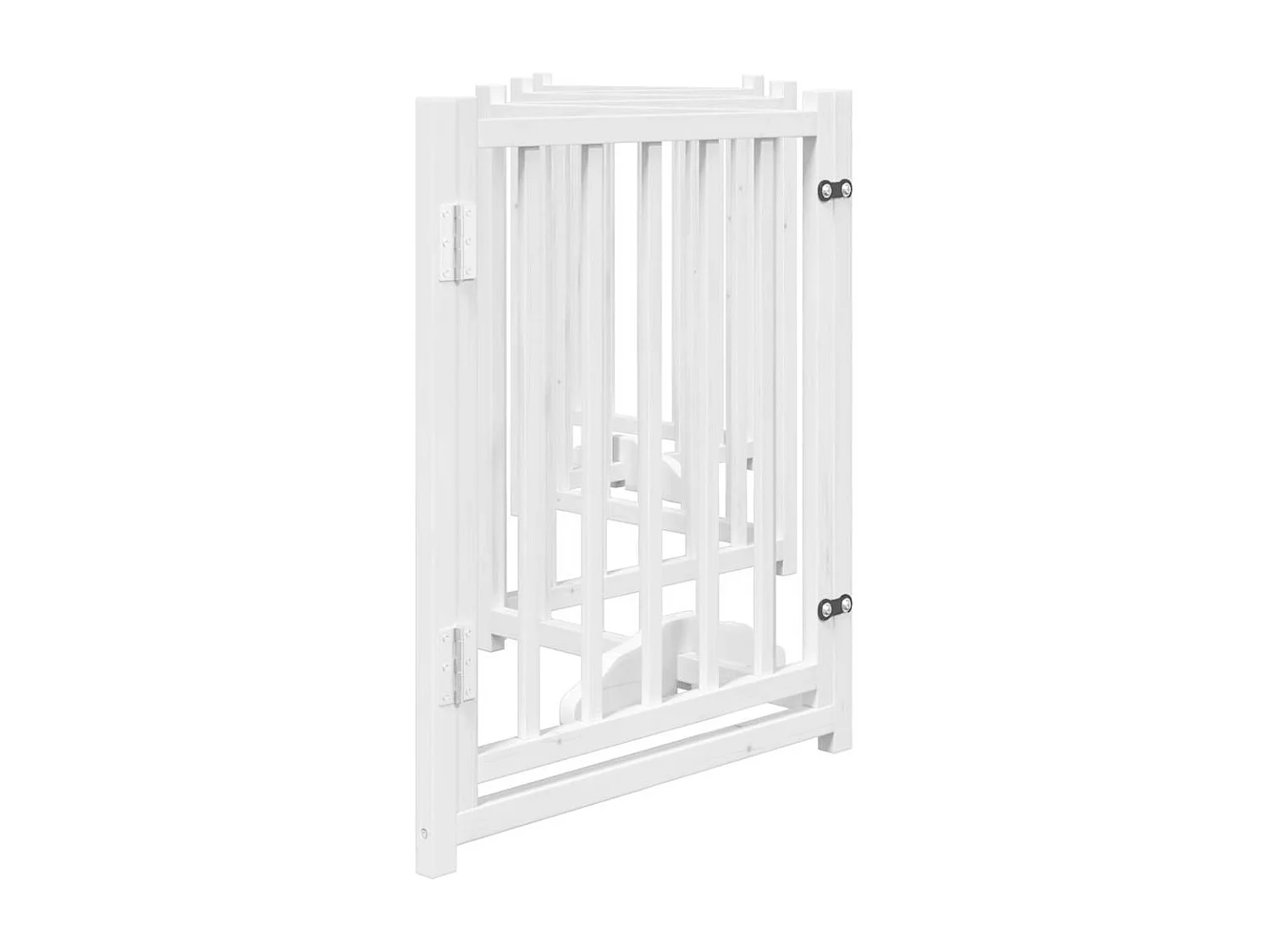 Barrière pour chiens avec porte 6 panneaux bois de sapin massif