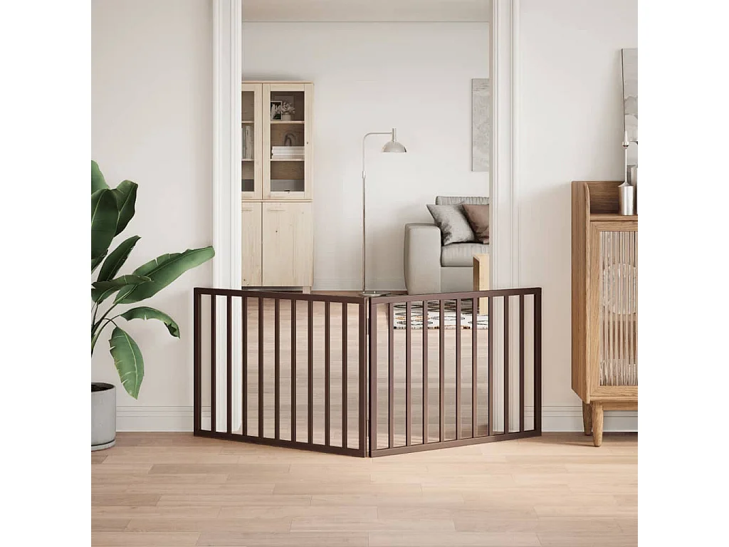 Portão para cães dobrável 2 painéis 160 cm álamo castanho