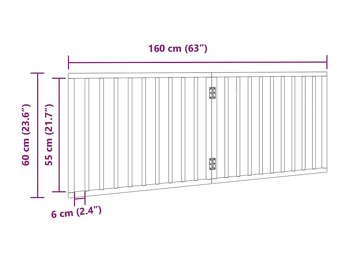 Portão para cães dobrável 2 painéis 160 cm álamo castanho