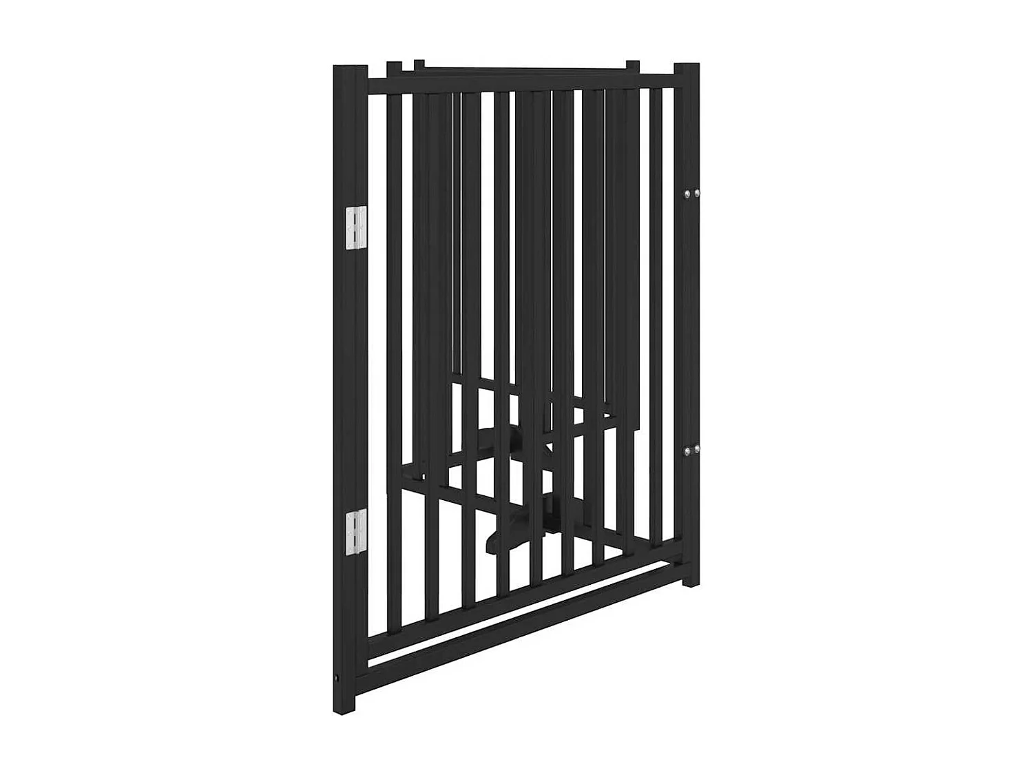 Puerta de perros plegable 4 paneles madera abeto negro 320 cm