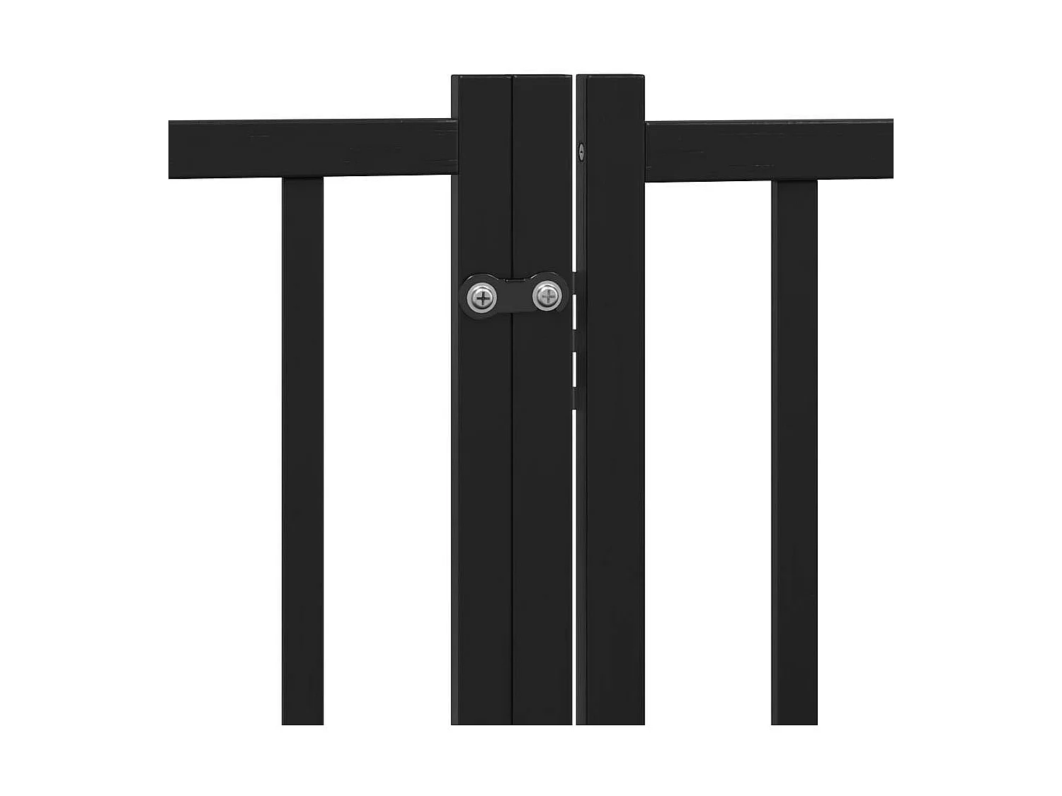 Puerta de perros plegable 4 paneles madera abeto negro 320 cm