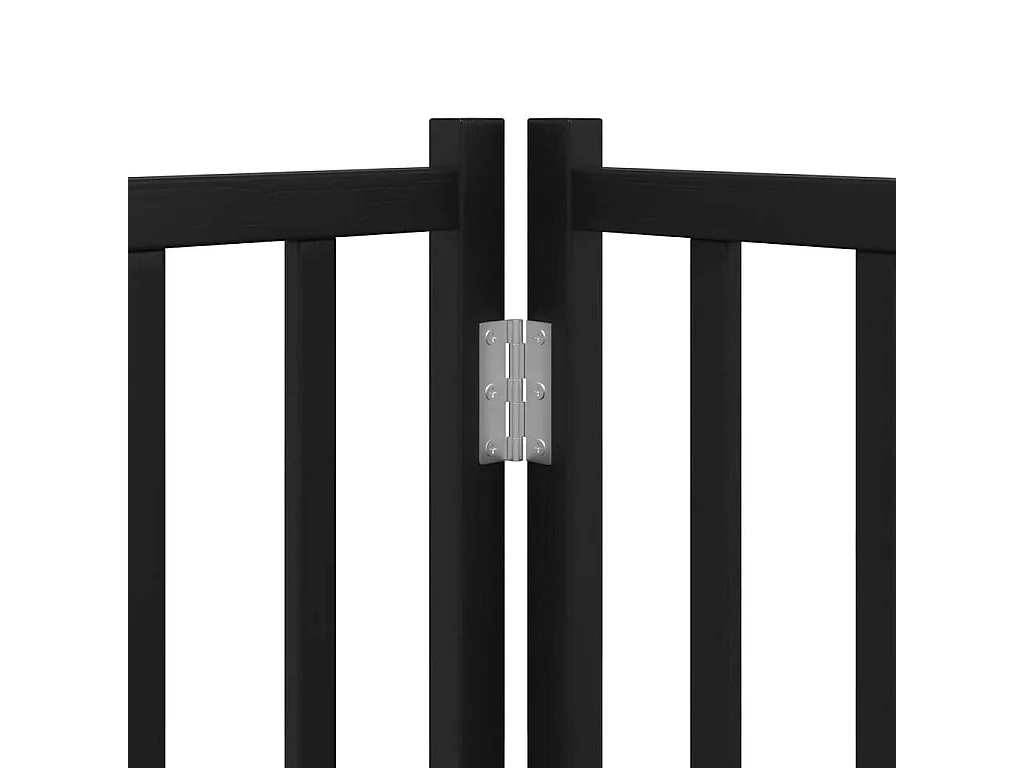 Barrière pour chiens avec porte 4 panneaux bois de sapin massif