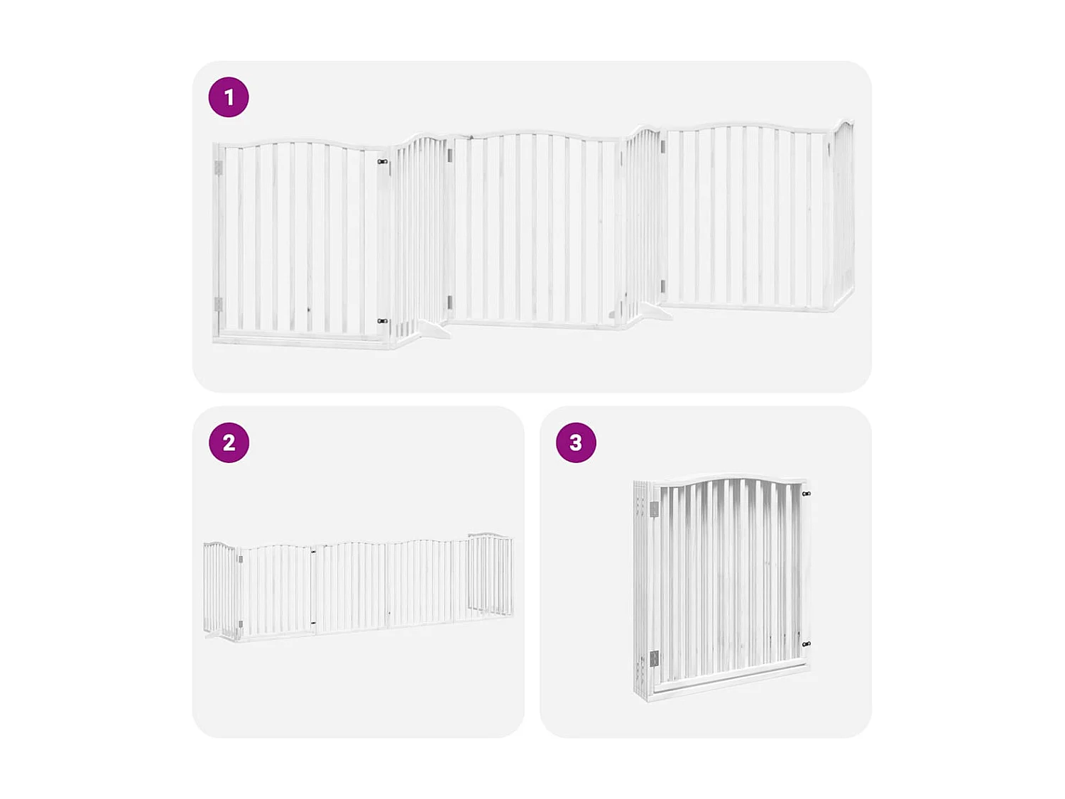 Portão para cães com porta dobrável 6 painéis 480 cm álamo branco