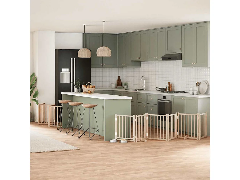 Hondenhek inklapbaar met deur 15 panelen 750 cm populierenhout