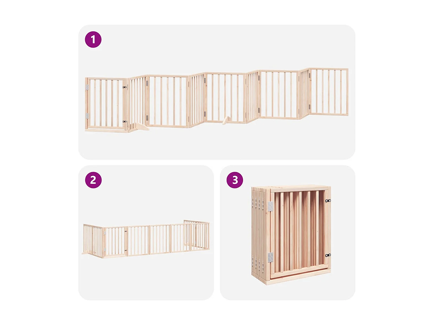 Portão para cães com porta dobrável 9 painéis 450 cm álamo