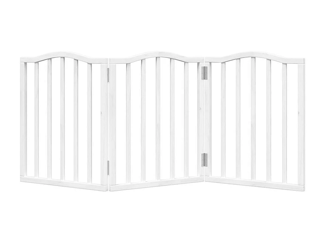 Portão para cães dobrável 3 painéis 150 cm álamo branco