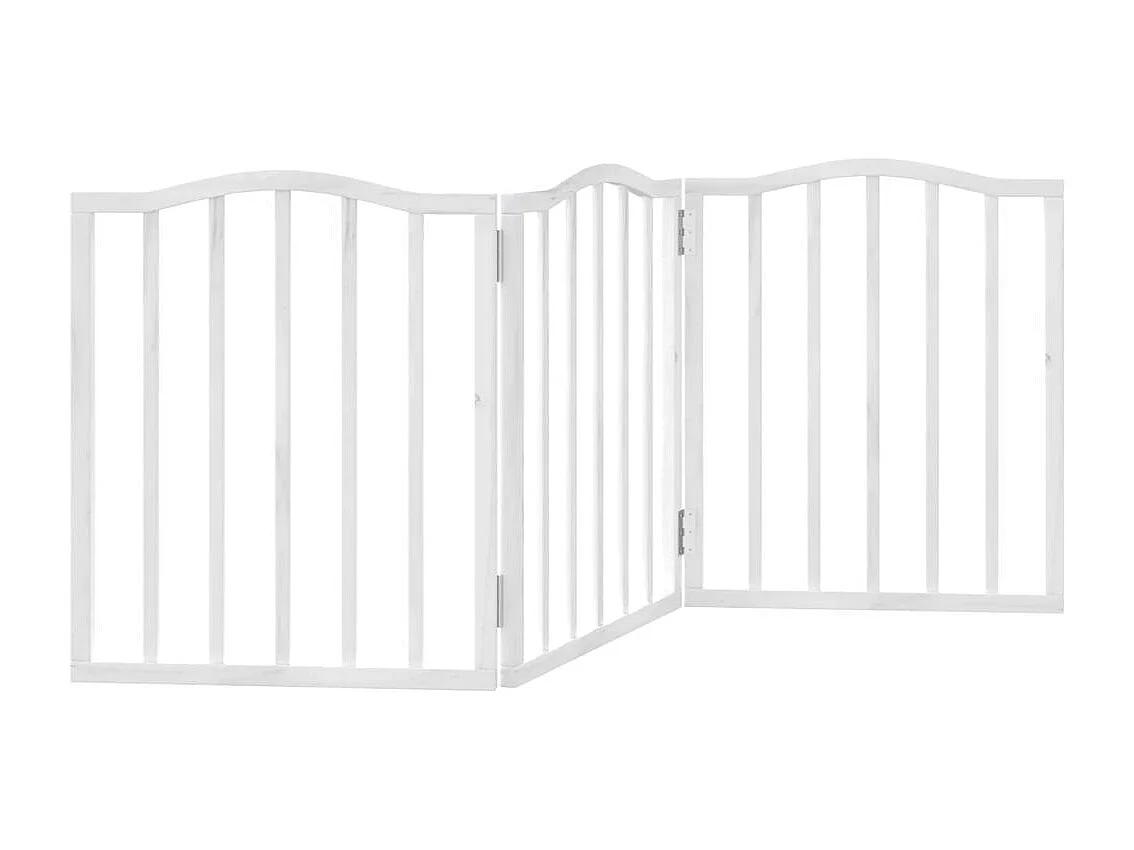 Portão para cães dobrável 3 painéis 150 cm álamo branco