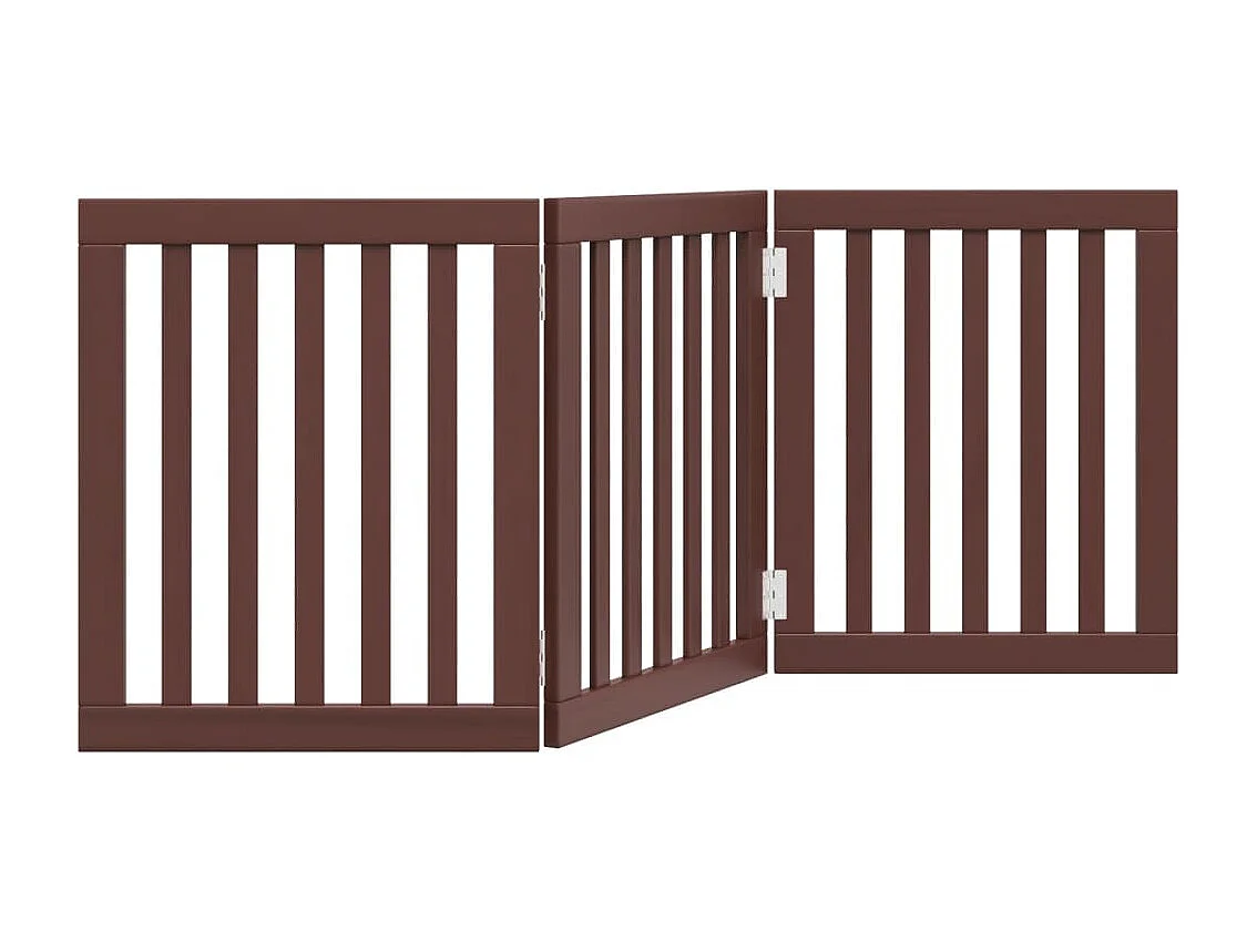 Portão para cães dobrável 3 painéis 150 cm álamo castanho