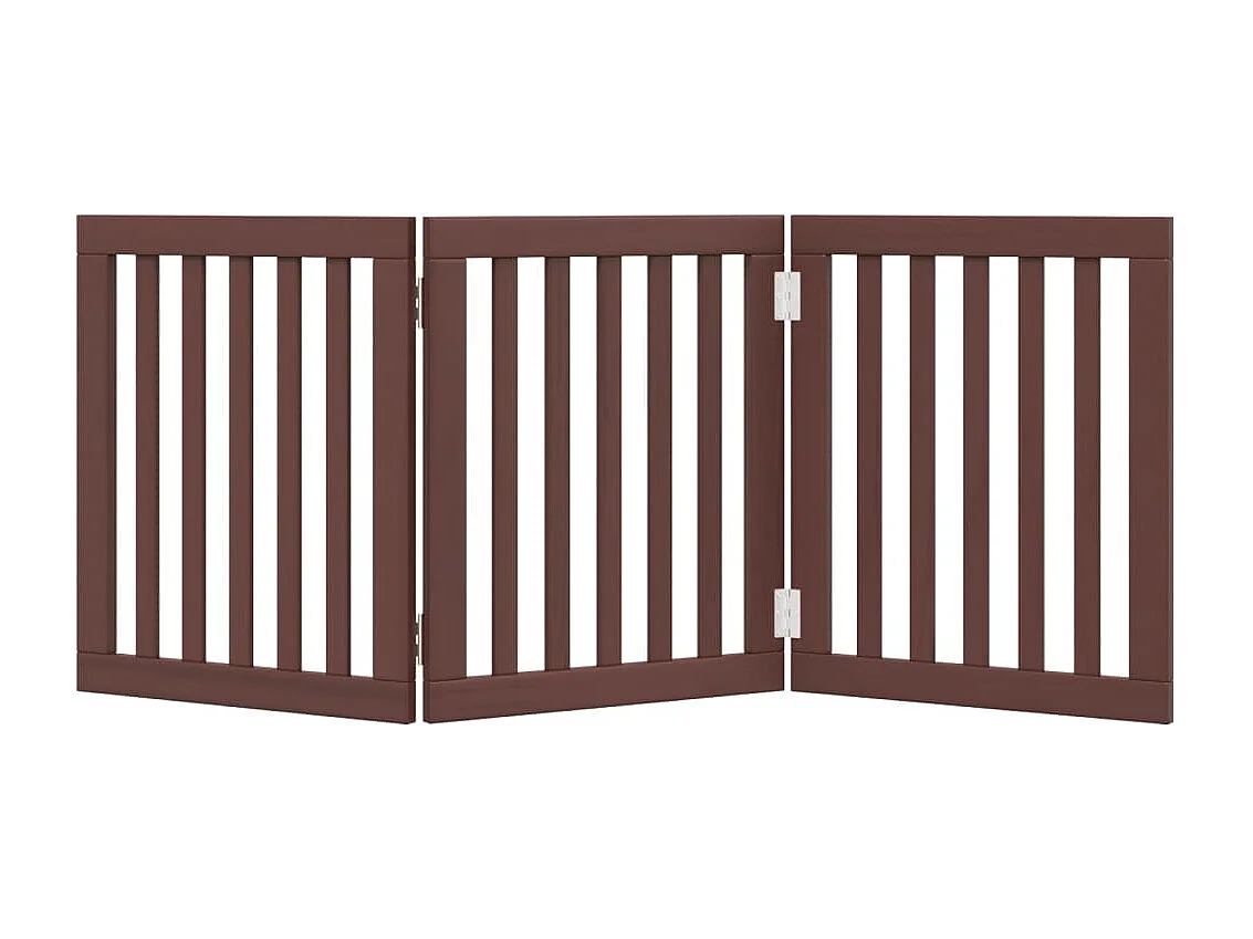 Portão para cães dobrável 3 painéis 150 cm álamo castanho