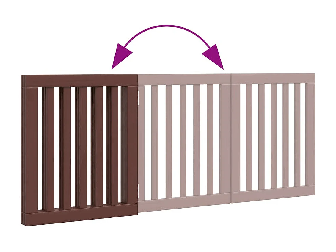 Portão para cães dobrável 3 painéis 150 cm álamo castanho