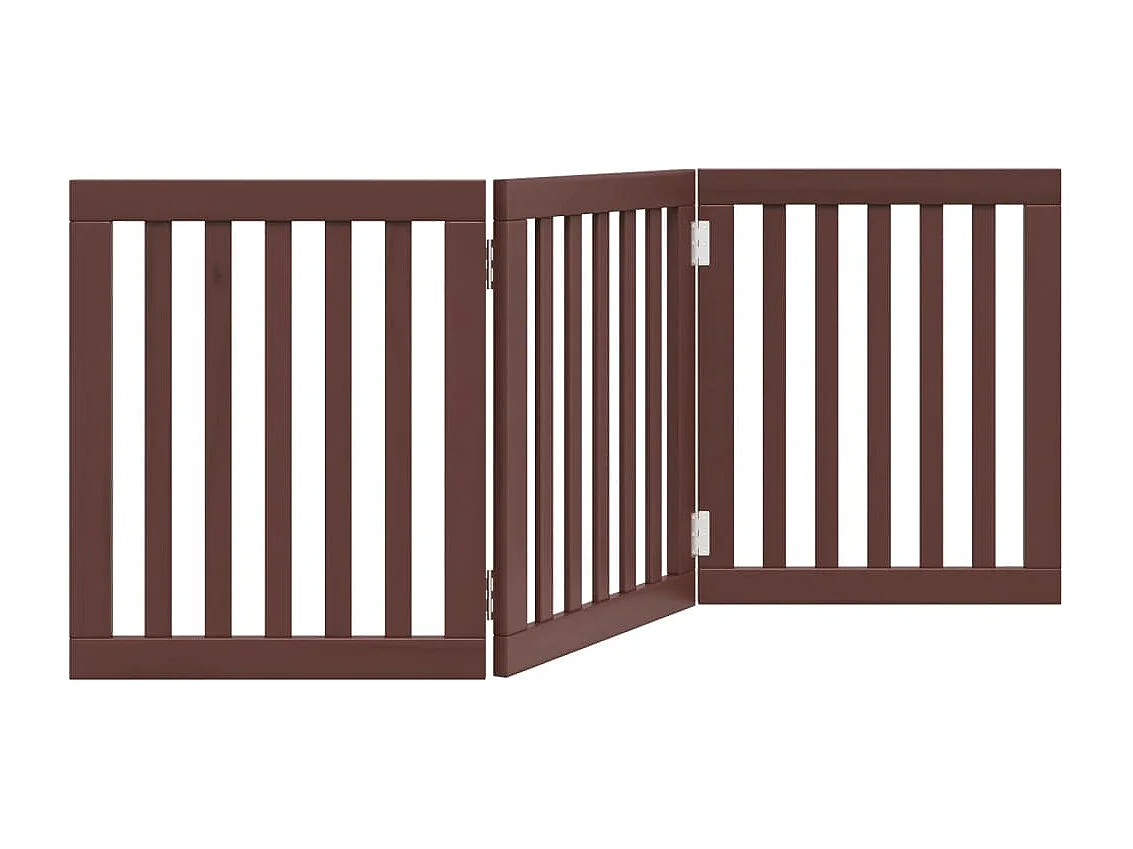 Portão para cães dobrável 3 painéis 150 cm álamo castanho
