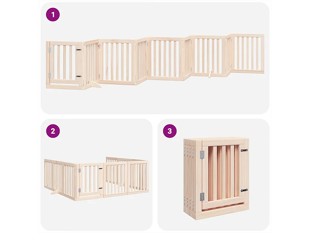 Portão para cães com porta dobrável 9 painéis 450 cm álamo