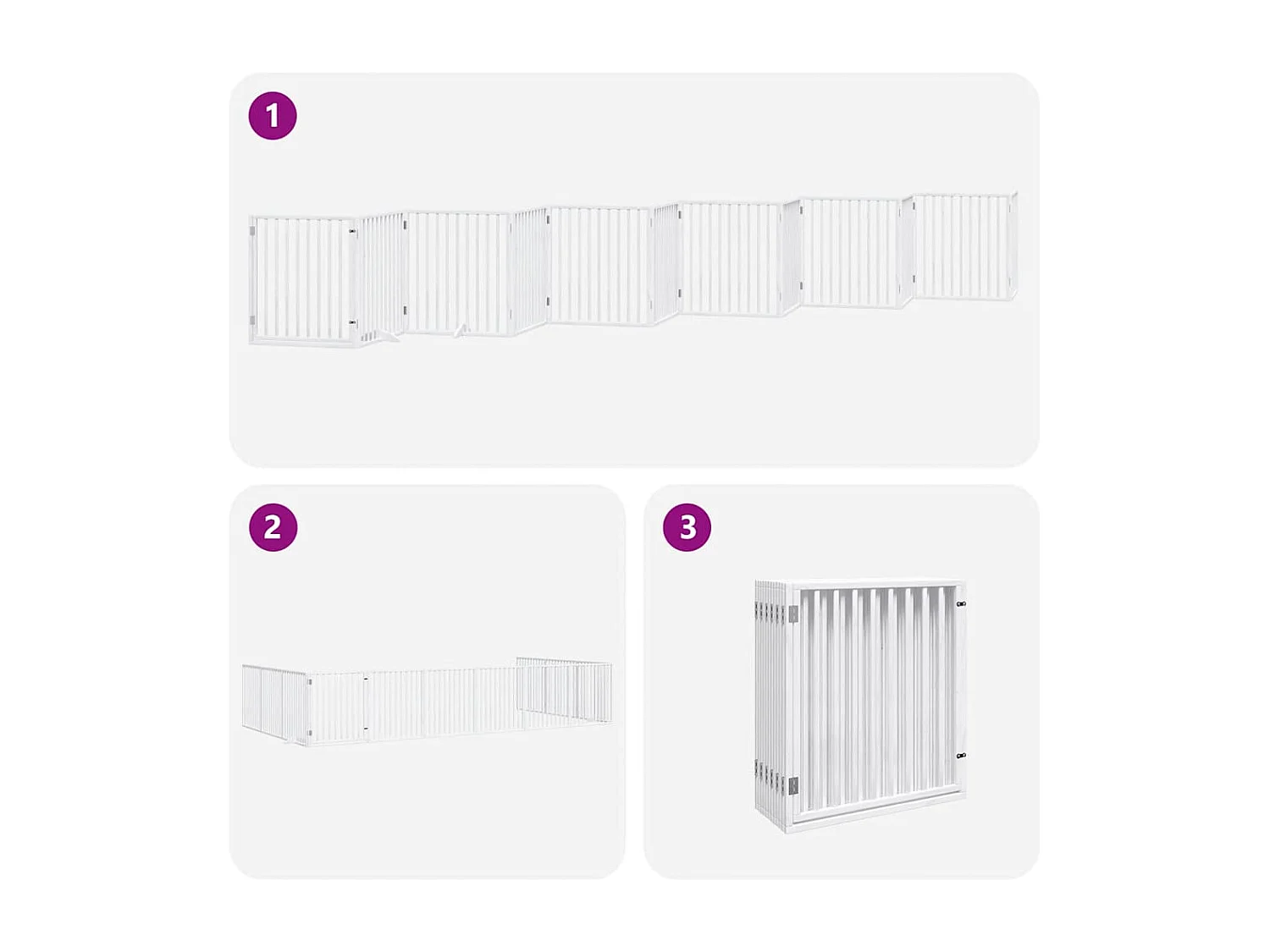 Portão para cães com porta dobrável 12 painéis 960cm álamo branco