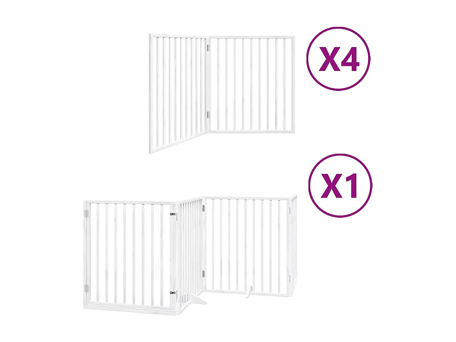 Barrière pour chien porte pliable 12 panneaux bois de peuplier