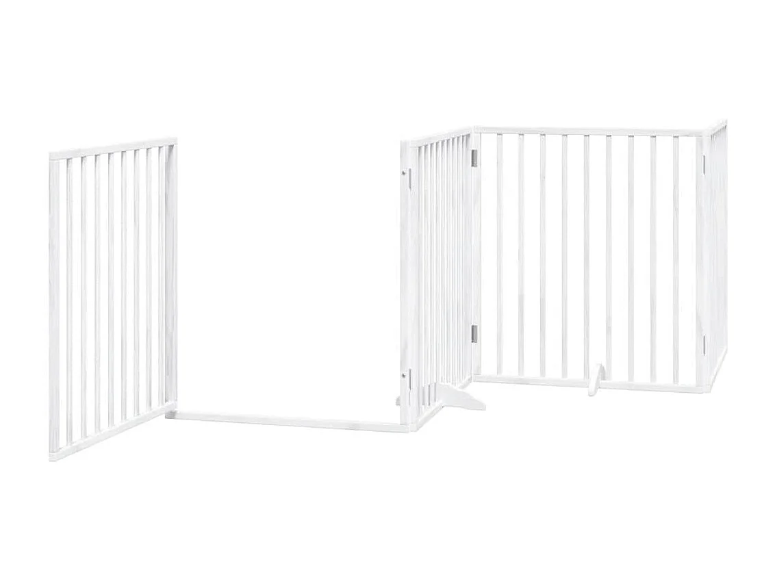 Barrière pour chien porte pliable 12 panneaux bois de peuplier