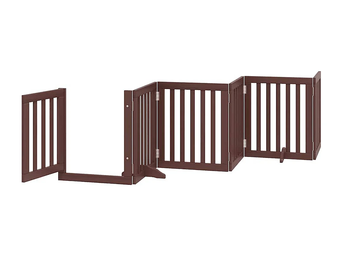 Portão cães com porta dobrável 12 painéis 600 cm álamo castanho